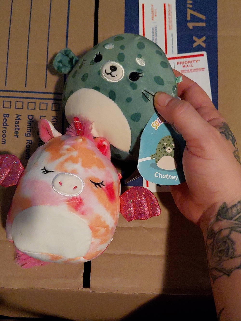 Small plush toy with tag